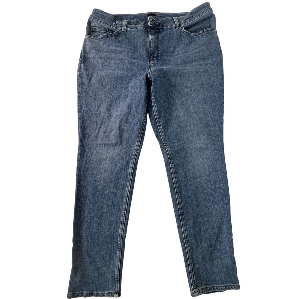 Lee Womens Straight Leg Jeans Medium Wash Blue Denim Mid Rise Stretch 38x28